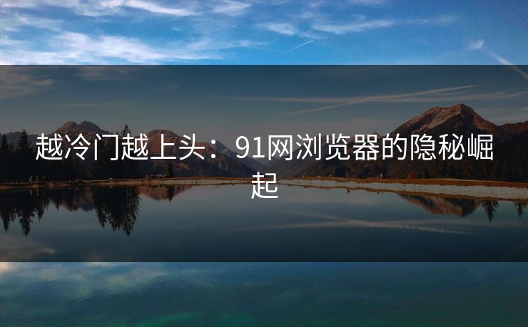越冷门越上头：91网浏览器的隐秘崛起