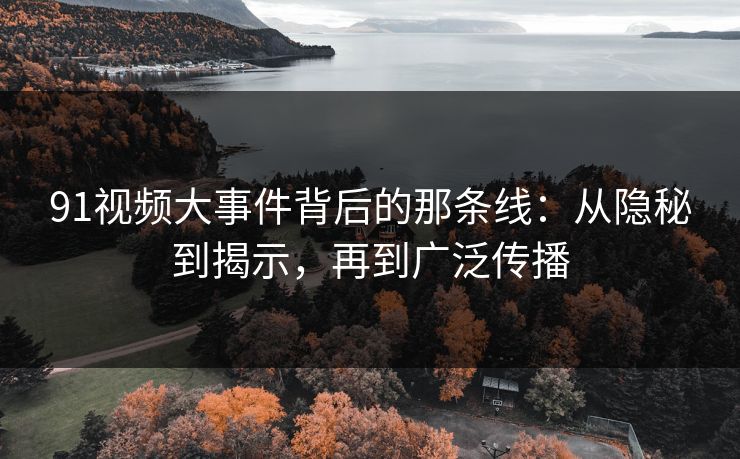 91视频大事件背后的那条线：从隐秘到揭示，再到广泛传播