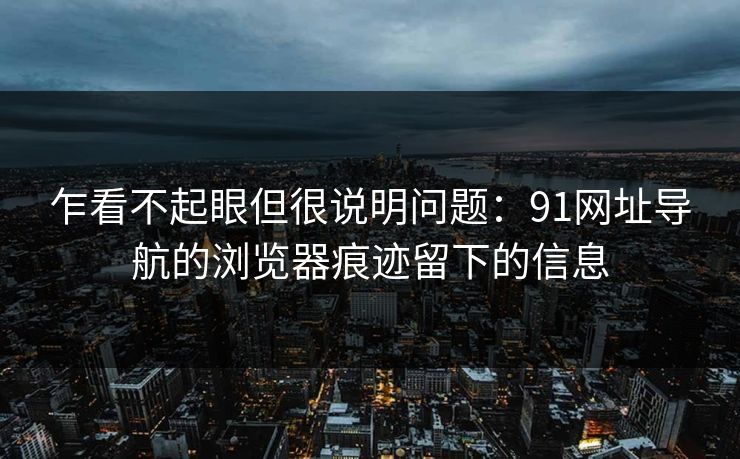 乍看不起眼但很说明问题：91网址导航的浏览器痕迹留下的信息