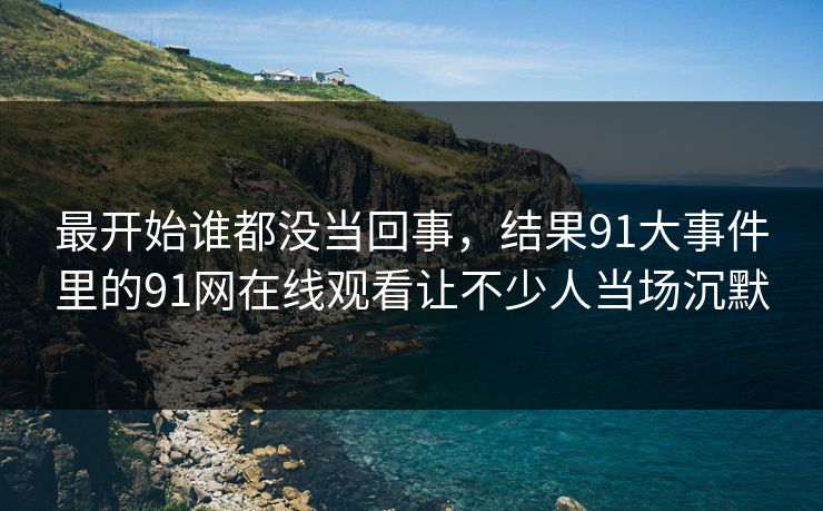 最开始谁都没当回事，结果91大事件里的91网在线观看让不少人当场沉默