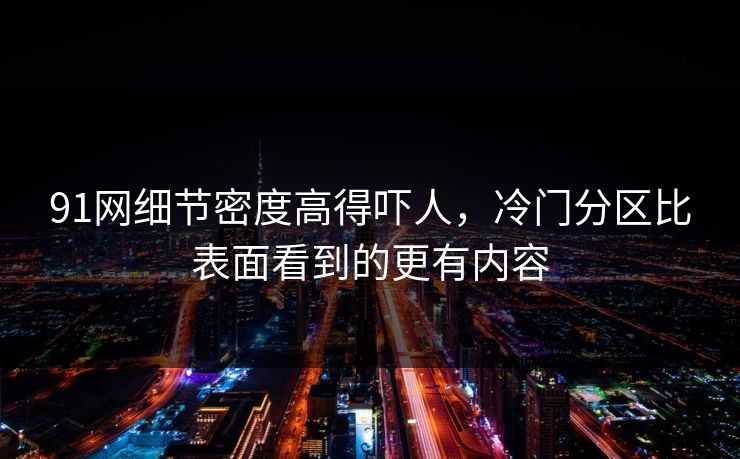 91网细节密度高得吓人，冷门分区比表面看到的更有内容