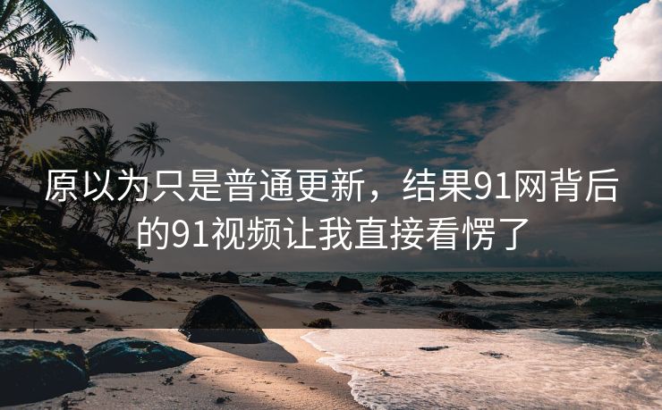 原以为只是普通更新，结果91网背后的91视频让我直接看愣了