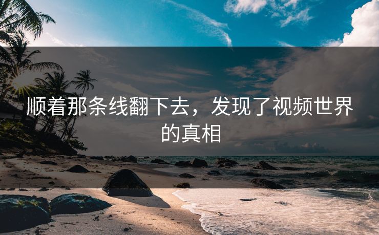 顺着那条线翻下去，发现了视频世界的真相