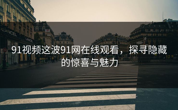 91视频这波91网在线观看，探寻隐藏的惊喜与魅力